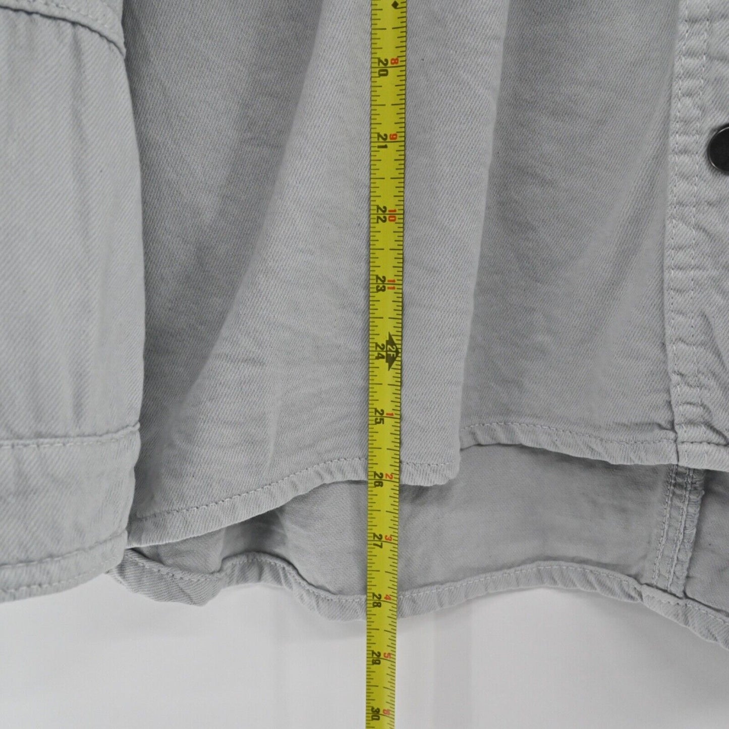 ELAN Jacket Womens Size S Blue Gray Ombre Rock Roll Devan Denim Shacket Cotton
