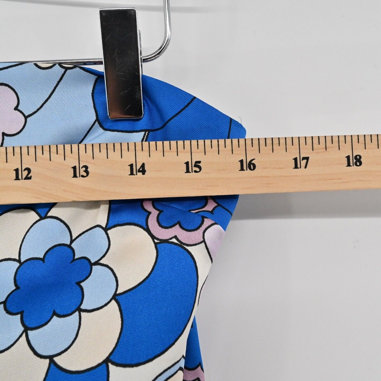 ZARA Dress Womens Sz M Blue Purple Retro Floral Strapless Midi 60s Mod 70s Boho