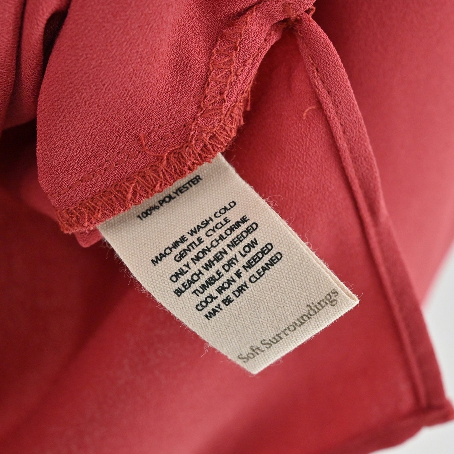 Soft Surroundings Akira Pleated Top Womens Size S Garnet Red Long Sleeve Blouse