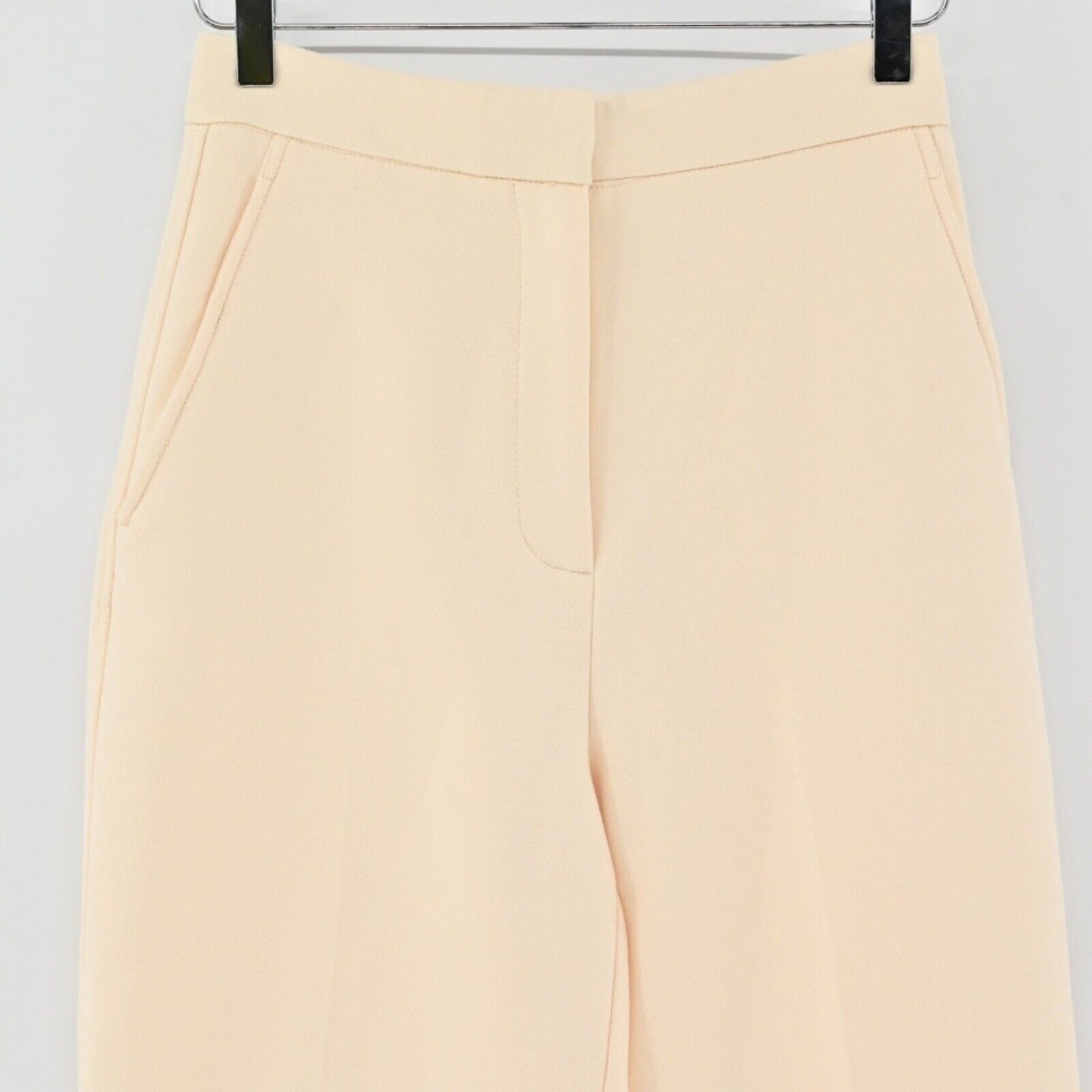 ZARA Pants Womens Sz XS Ivory High Rise Straight Leg Minimalist Dress Career NEW