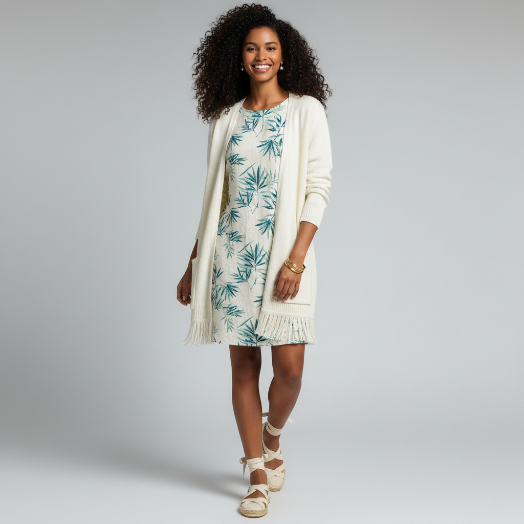 Lilly Pulitzer White Fringe Cardigan SIZE XL