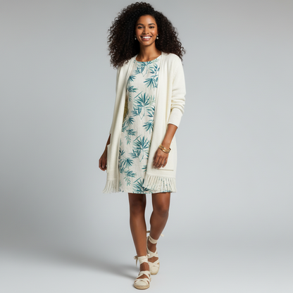 Lilly Pulitzer White Fringe Cardigan SIZE XL