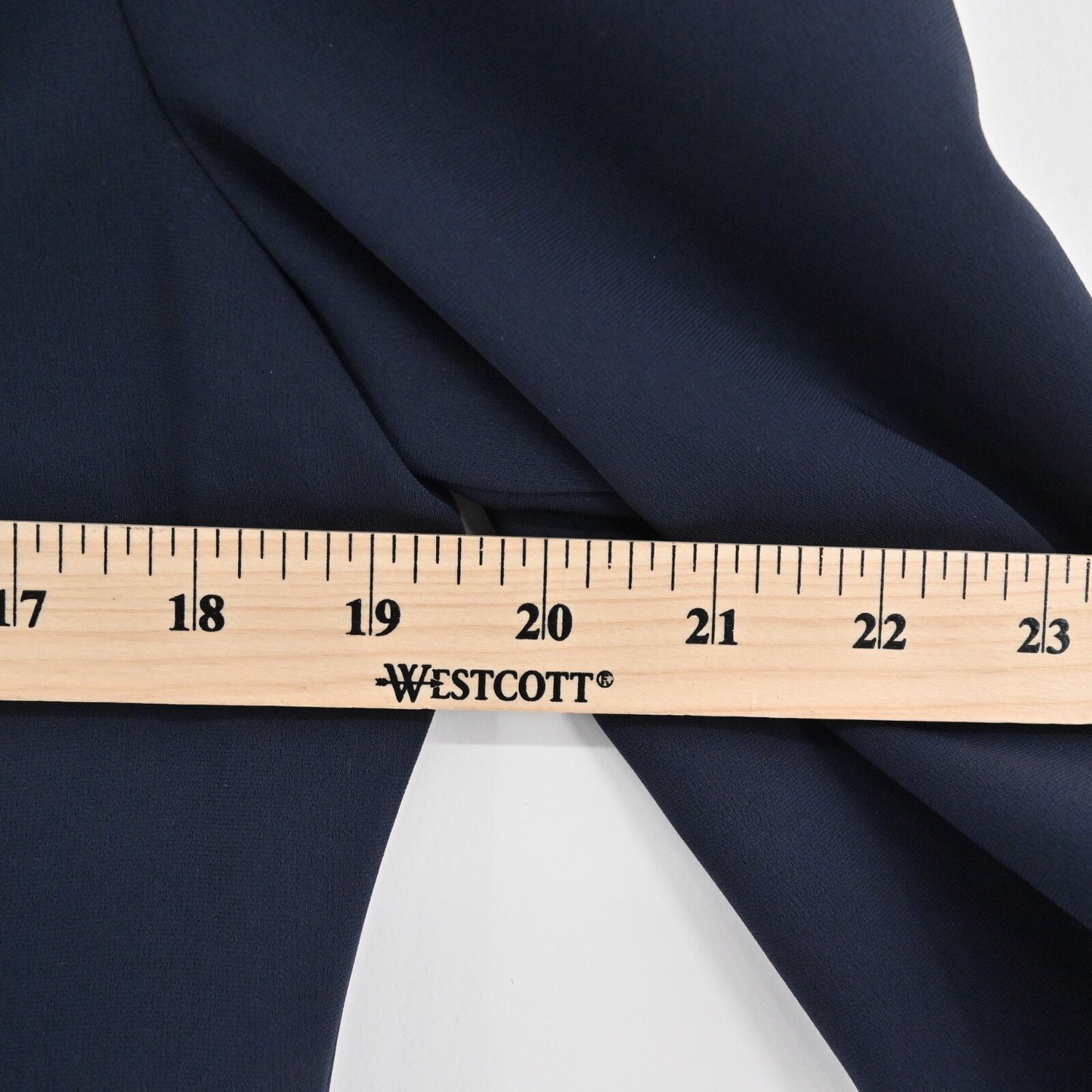 MOSCHINO Ruched Sheath Dress Size 12 Navy Boat Neck 3/4 Sleeve CHEAP AND CHIC