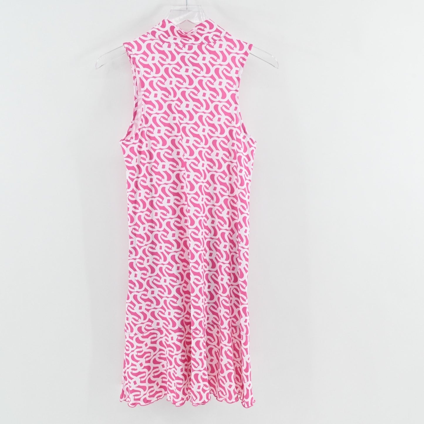 Gottex Studio Geo Pink Sleeveless Dress Size M Athletic Pickleball Tennis Golf