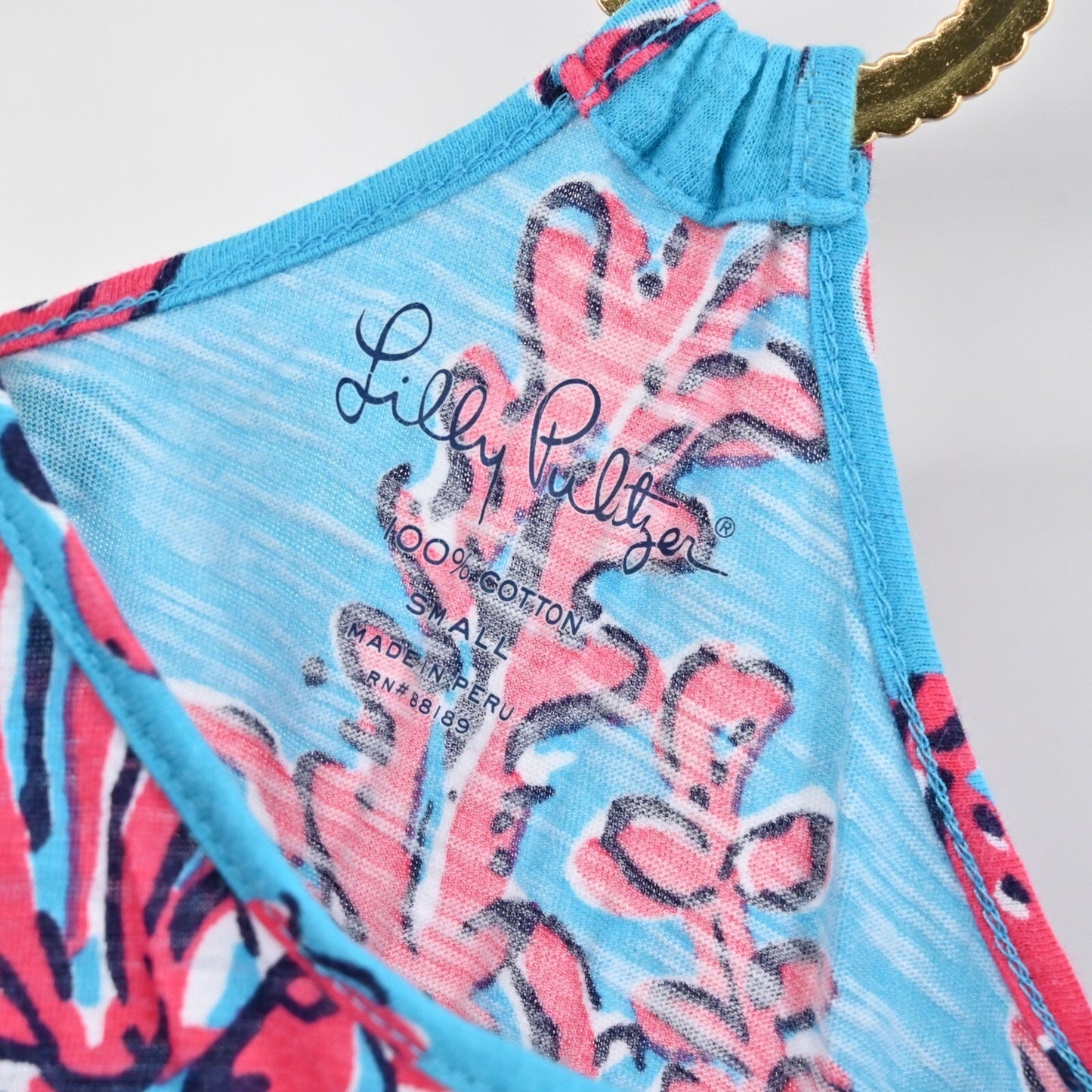 LILLY PULITZER Dress Size S Shore Searulean Blue Rhode Island Reef Sleeveless