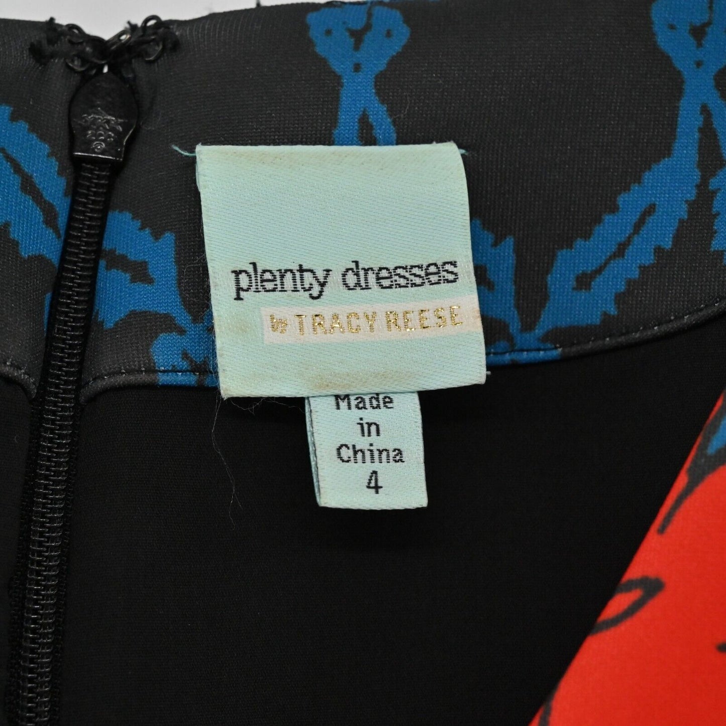 TRACY REESE Dress Womens Sz 4 Juana Red Floral Multicolor V Neck Lined Geisha