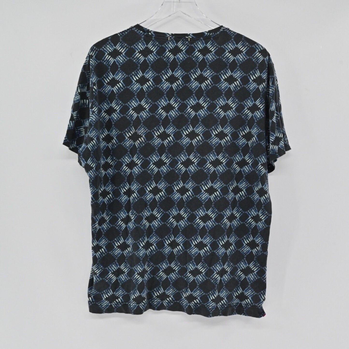 ROBERT GRAHAM T Shirt Mens Size L Blue Geometric Speed Limit Batik Skull Graphic