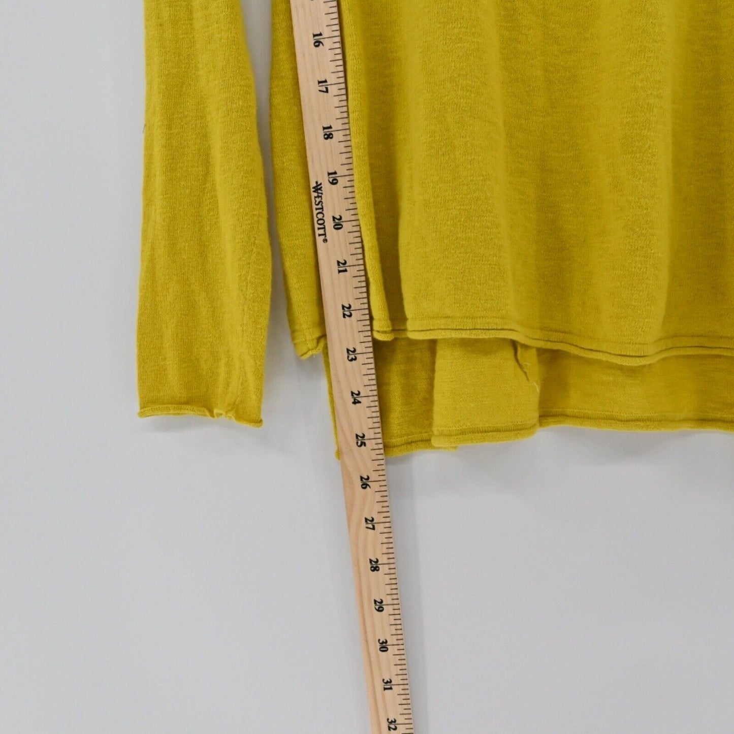 VINCE Top Womens Sz XS Mustard Yellow Slub Knit Relaxed Boat Neck Dolman Sleeve