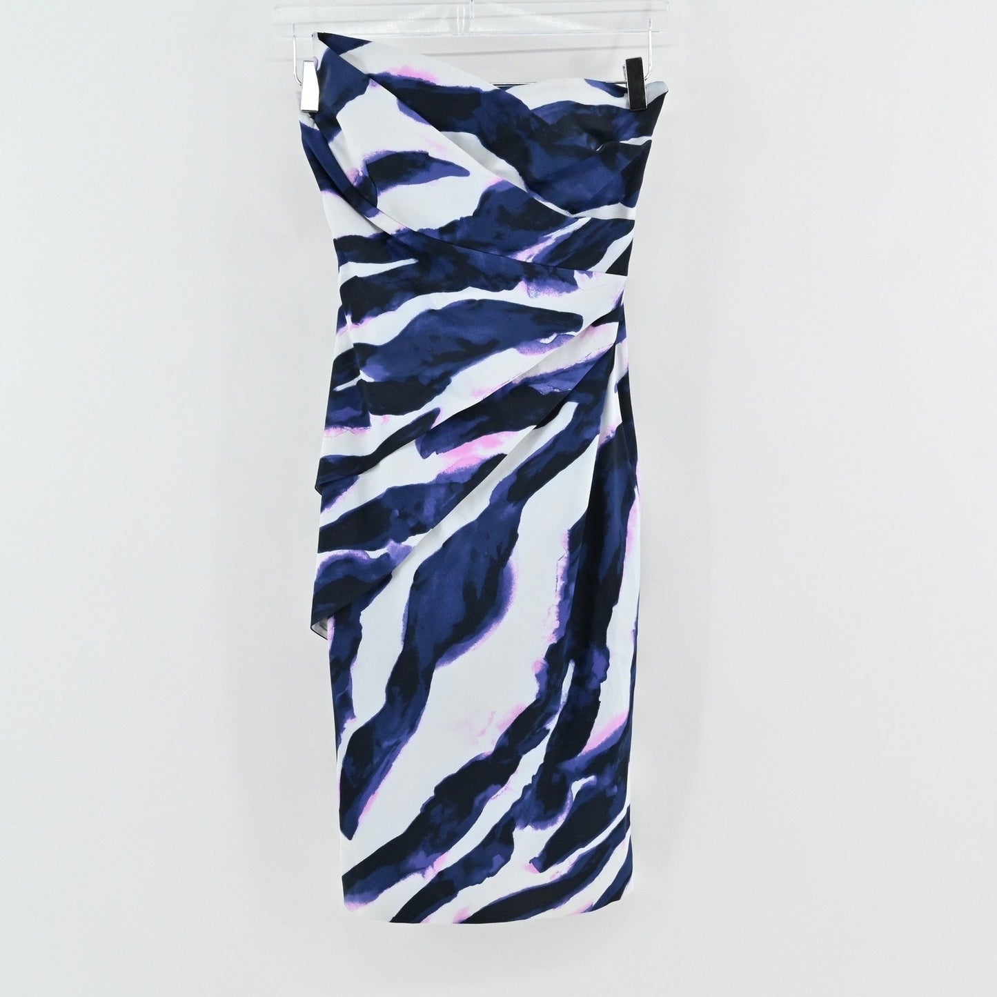 Karen Millen Zebra Print Strapless Dress Size UK 10 US 6 Bodycon Cocktail Party