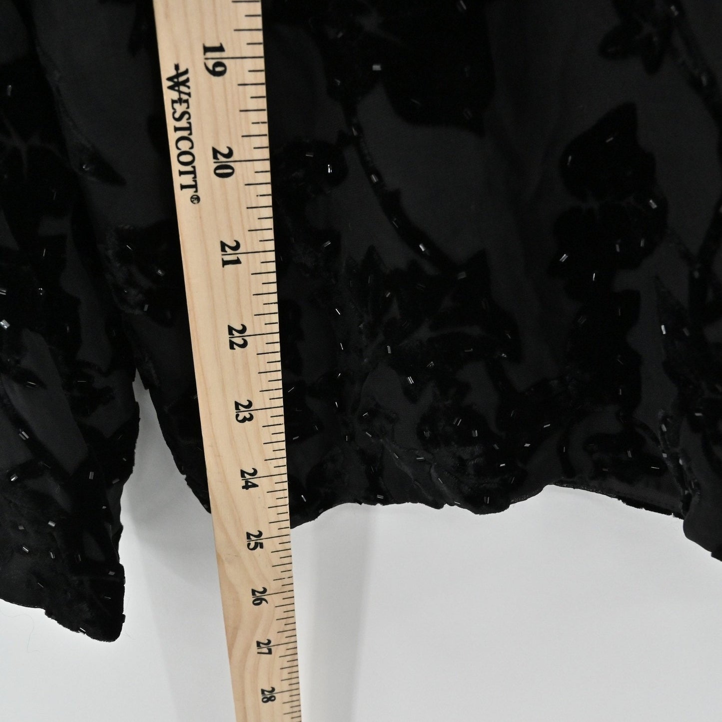 Vtg Adrianna Papell Black Silk Jacket Size M Velvet Beaded Floral Embellished