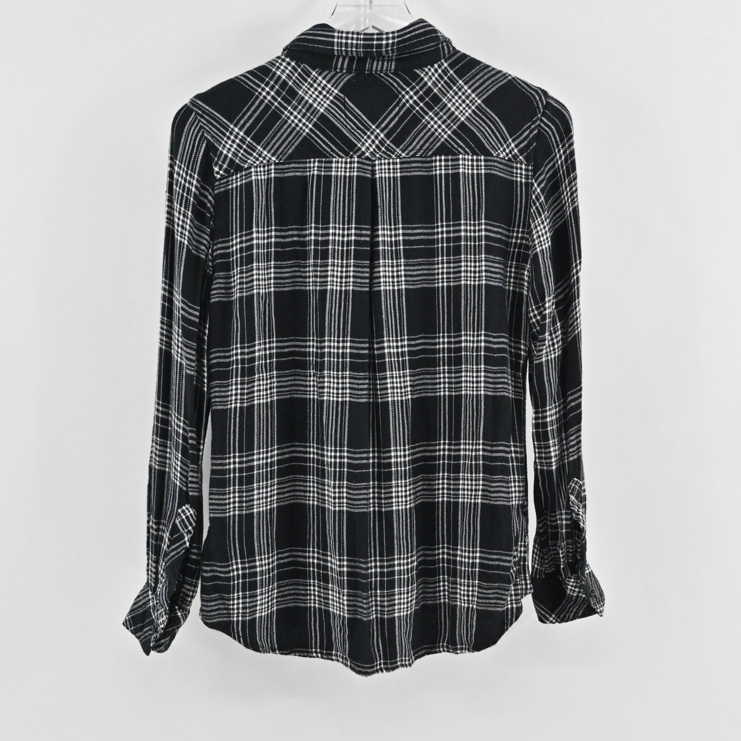 Rails Womens Hunter Plaid Top Size S Grunge Western Black White Button Shirt