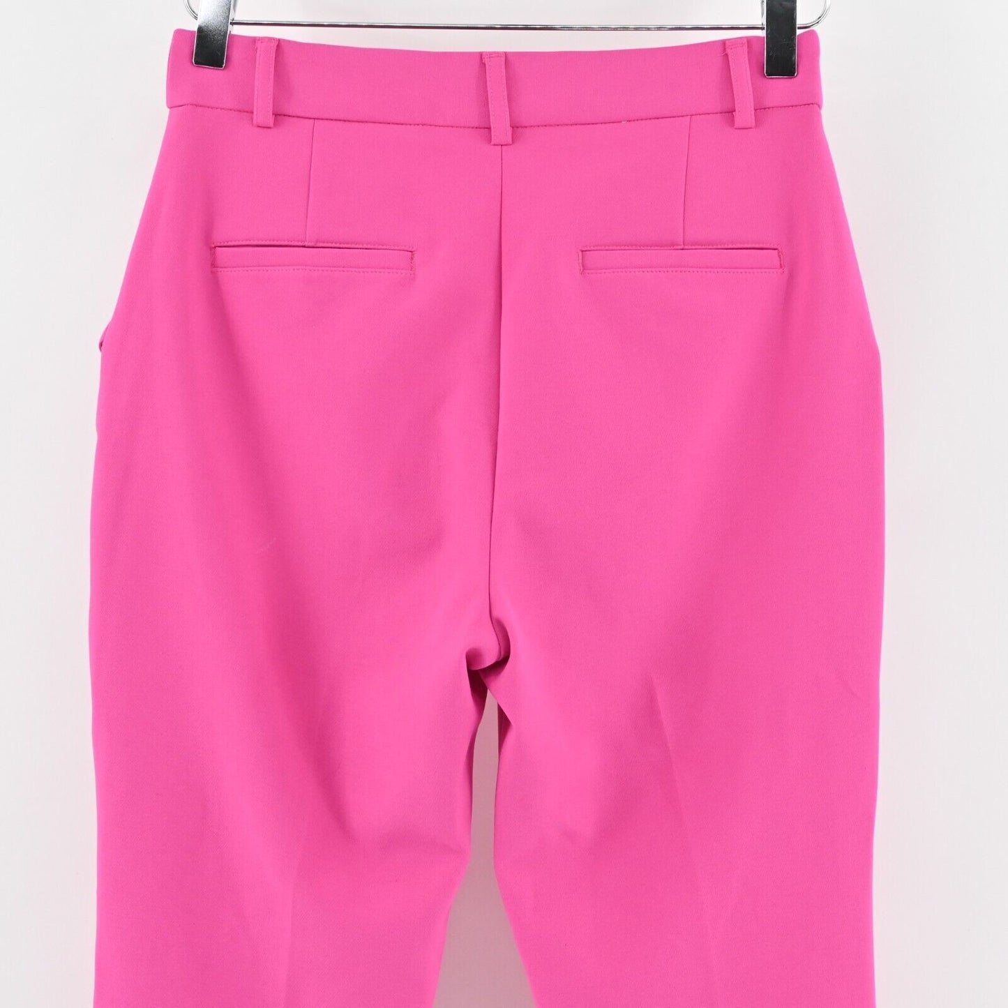 EXPRESS Pants Womens Sz 2S Solid Hot Pink Stretch Crop High Rise Pockets Office
