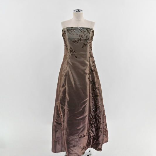 Vtg Jovani Strapless Beaded Evening Gown Sz 12 Ombre Maxi Dress Fairy Prom Event