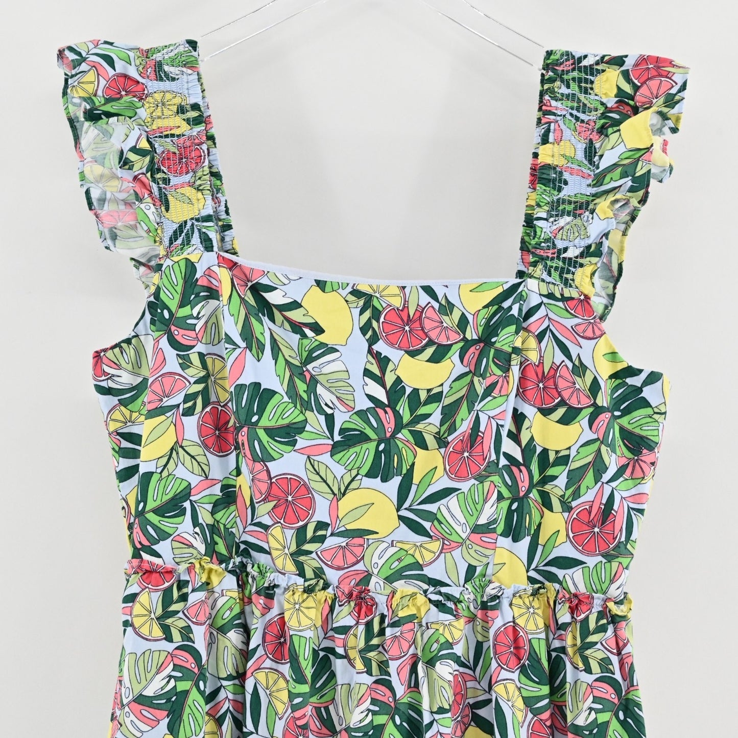 Eliza J Fruit Flutter Sleeve Fit Flare Dress Size 14 Lemon Square Neck Sundress