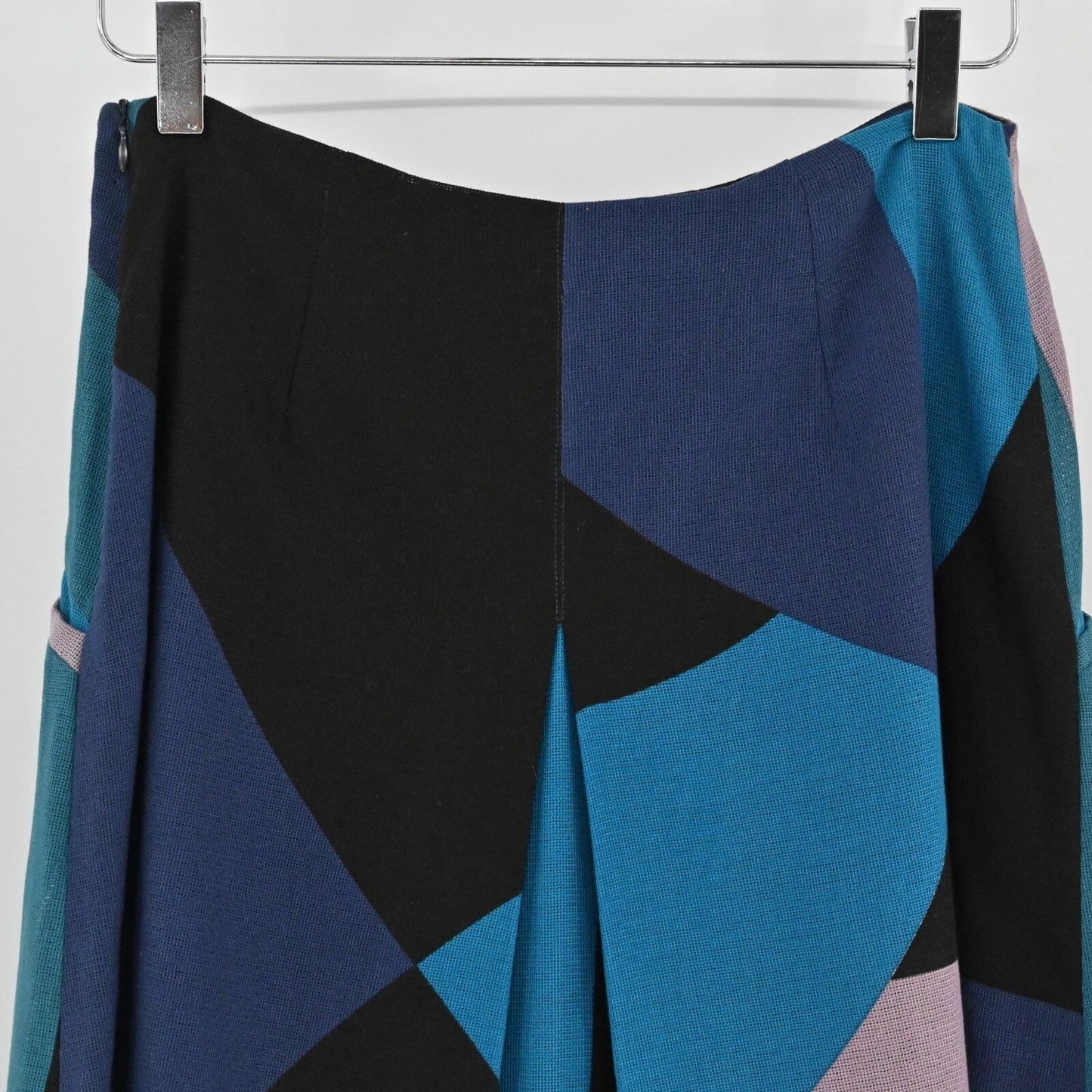 PIAZZA SEMPIONE Womens Skirt IT 40 US 4 Color Block Cotton Lined Italy Designer