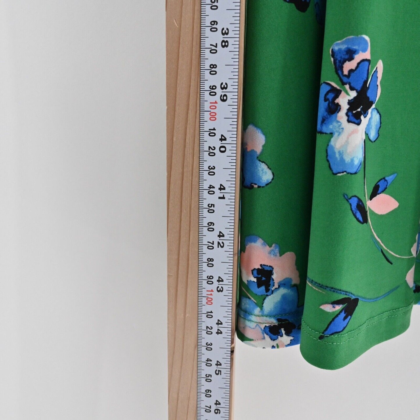 ELIZA J Dress Size 14 Green Floral V Neck Long Sleeve Tie Belt Faux Wrap Midi