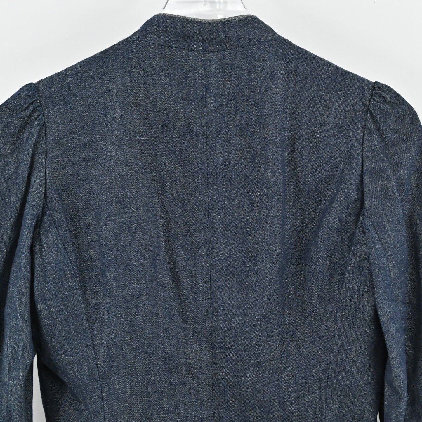 MARC JACOBS Peplum Denim Jacket Stand Collar Size 2 Puff Sleeve Vintage Y2k 00s