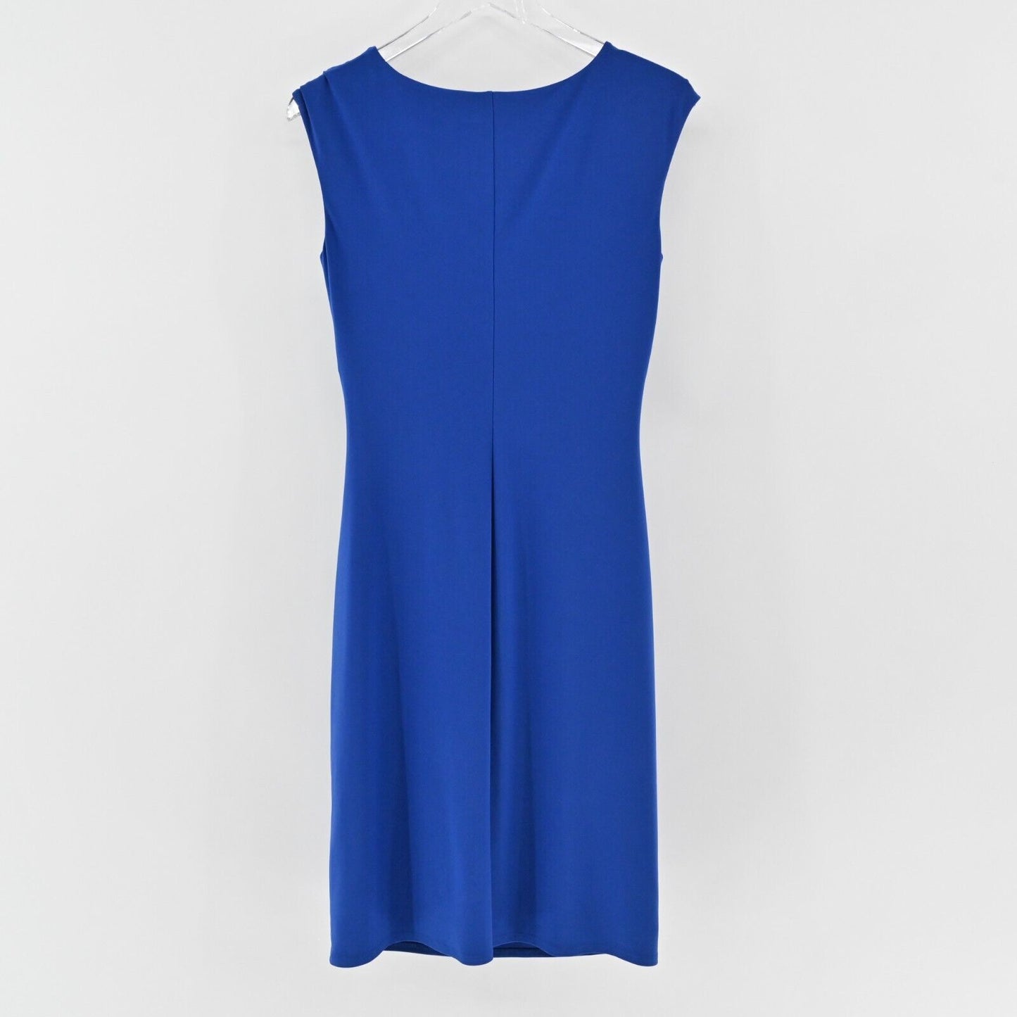 RALPH LAUREN Dress Size 6 Cobalt Blue Stretch Jersey Cowl Neck Ruched Corpcore