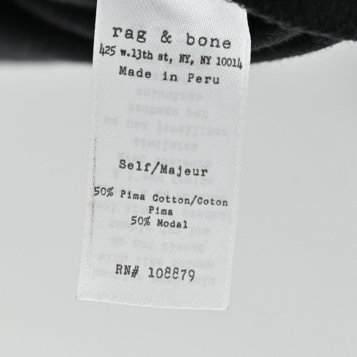 Rag & Bone Knit Dress Size XS Black Ruched Long Sleeve Bodycon Romantic Goth