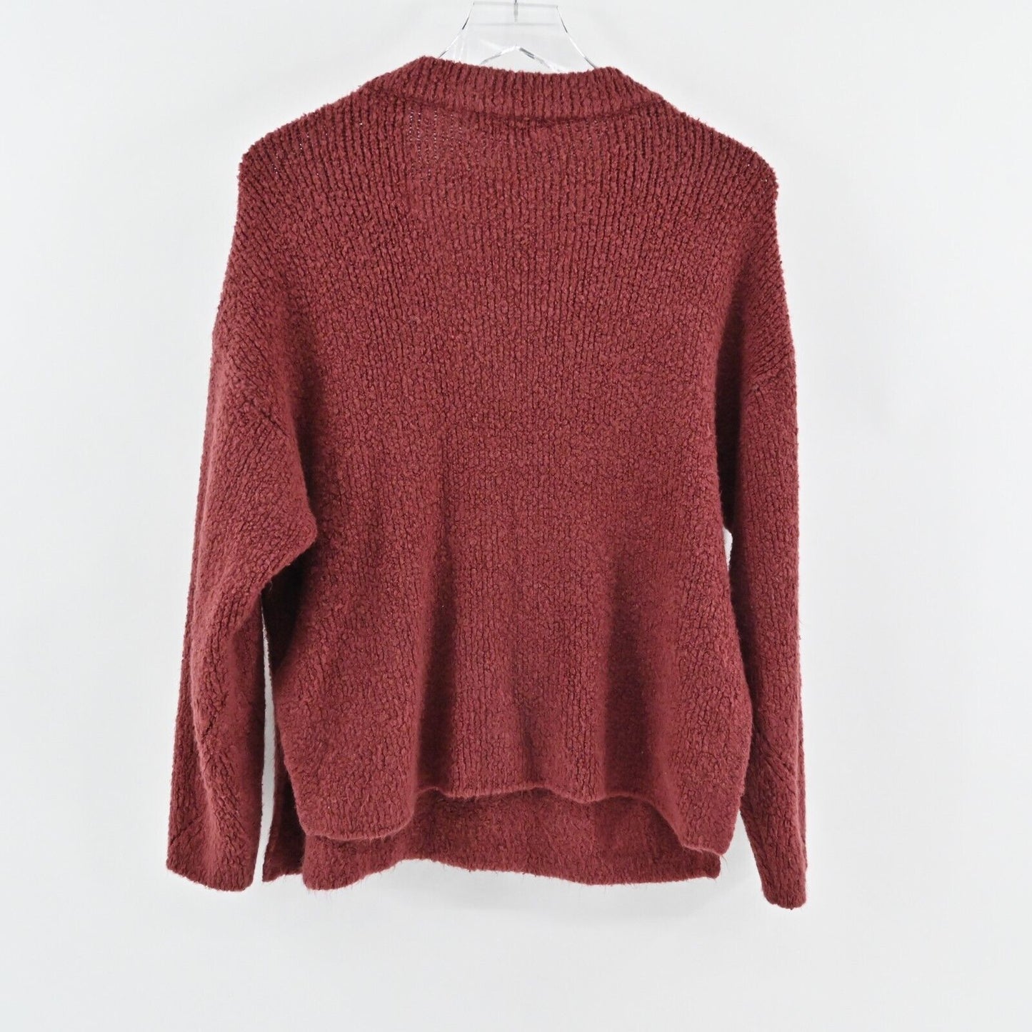 URBAN OUTFITTERS Sweater Womens M Red Fuzzy Pullover V Neck Oversized Soft Cozy