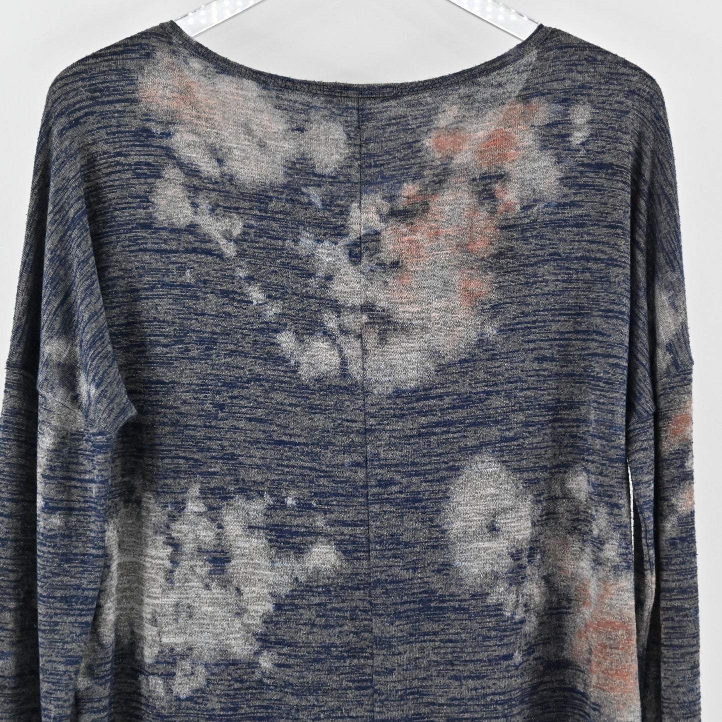 Vtg Y2k T Party Womens Burnout Top Size L Tie Dye Spacedye Long Sleeve Lounge