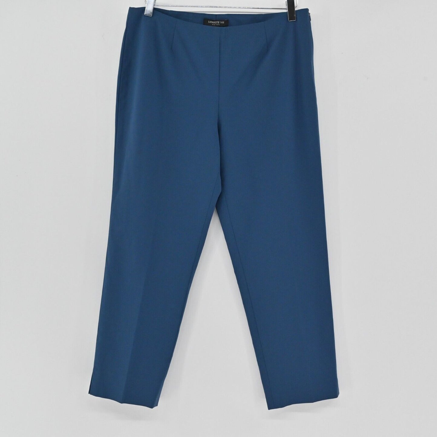 LAFAYETTE 148 Pants Womens Sz 8 Blue High Waisted Pull On Stretch Straight Ankle