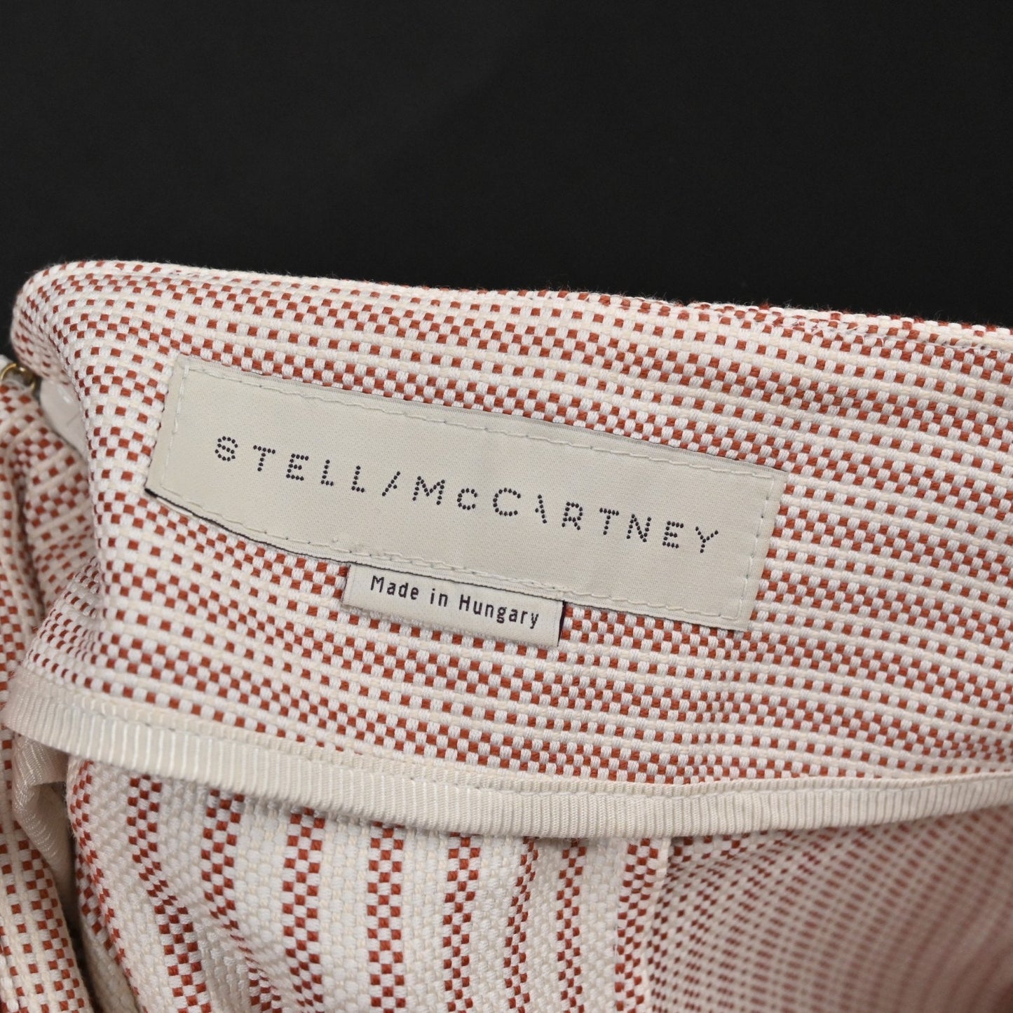 STELLA MCCARTNEY Cotton Pencil Skirt Size 38 Pink Stripe Micro Dot Corpcore