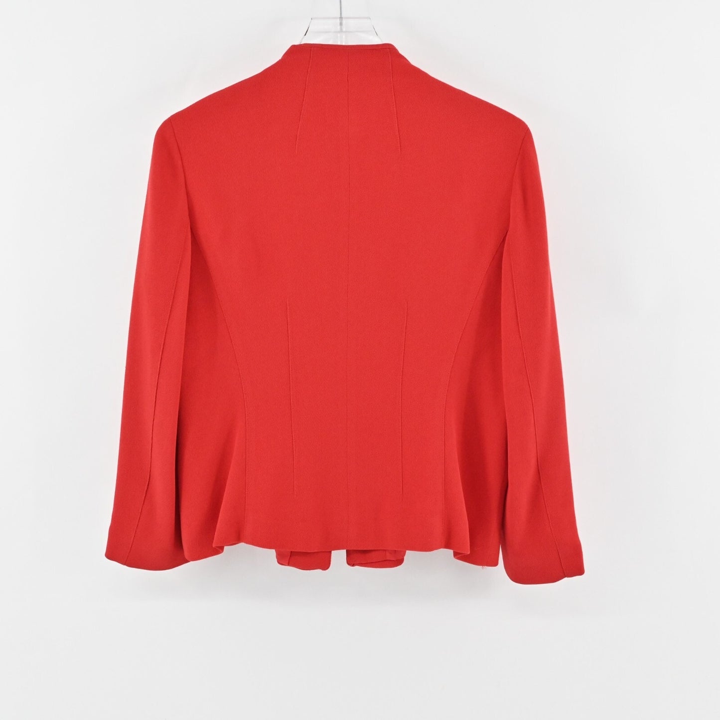 Vtg EMANUEL UNGARO Jacket Womens Size 8 Petite Solid Red Full Zip Blazer Classic