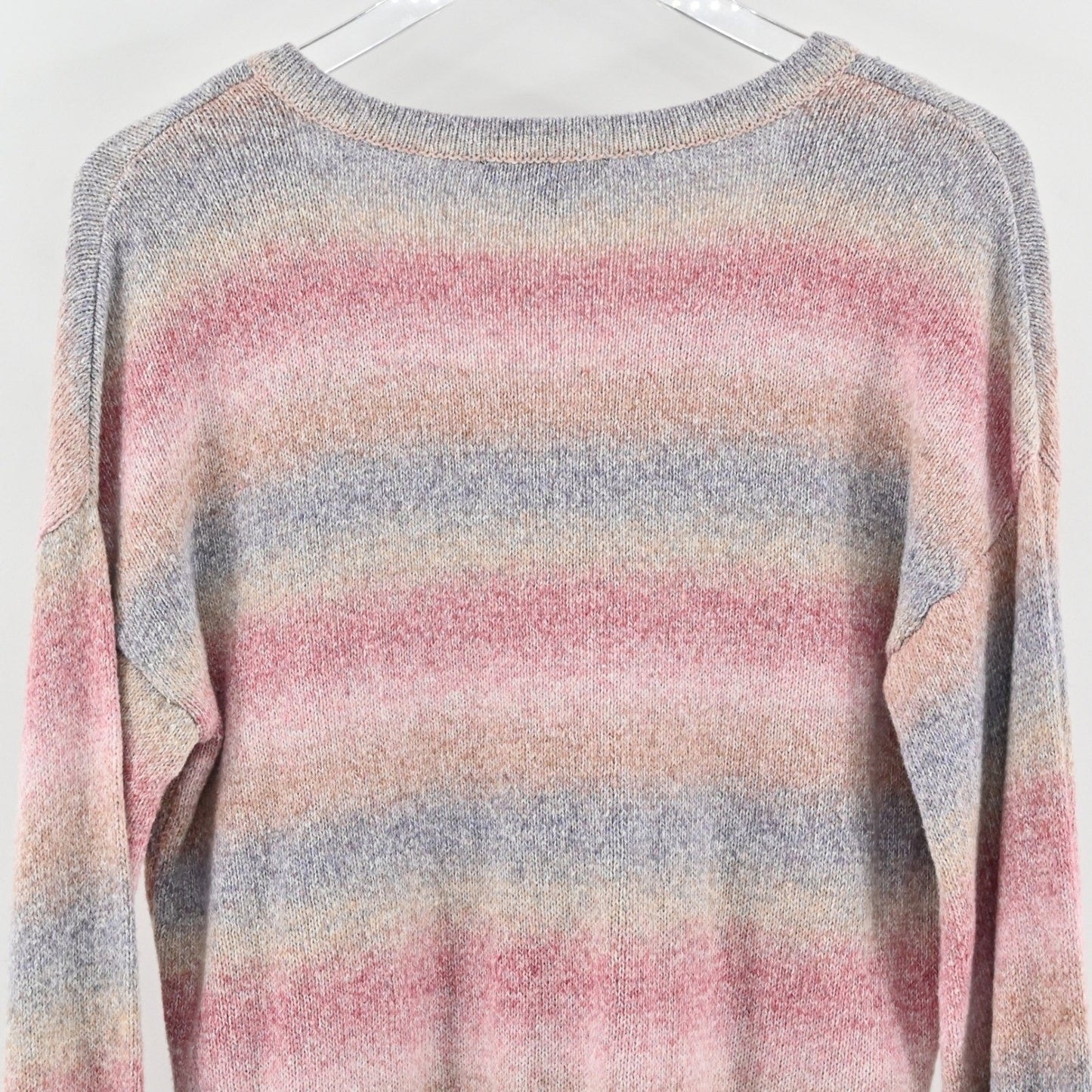 INC International Concepts Embellished Striped V Neck Sweater Size M