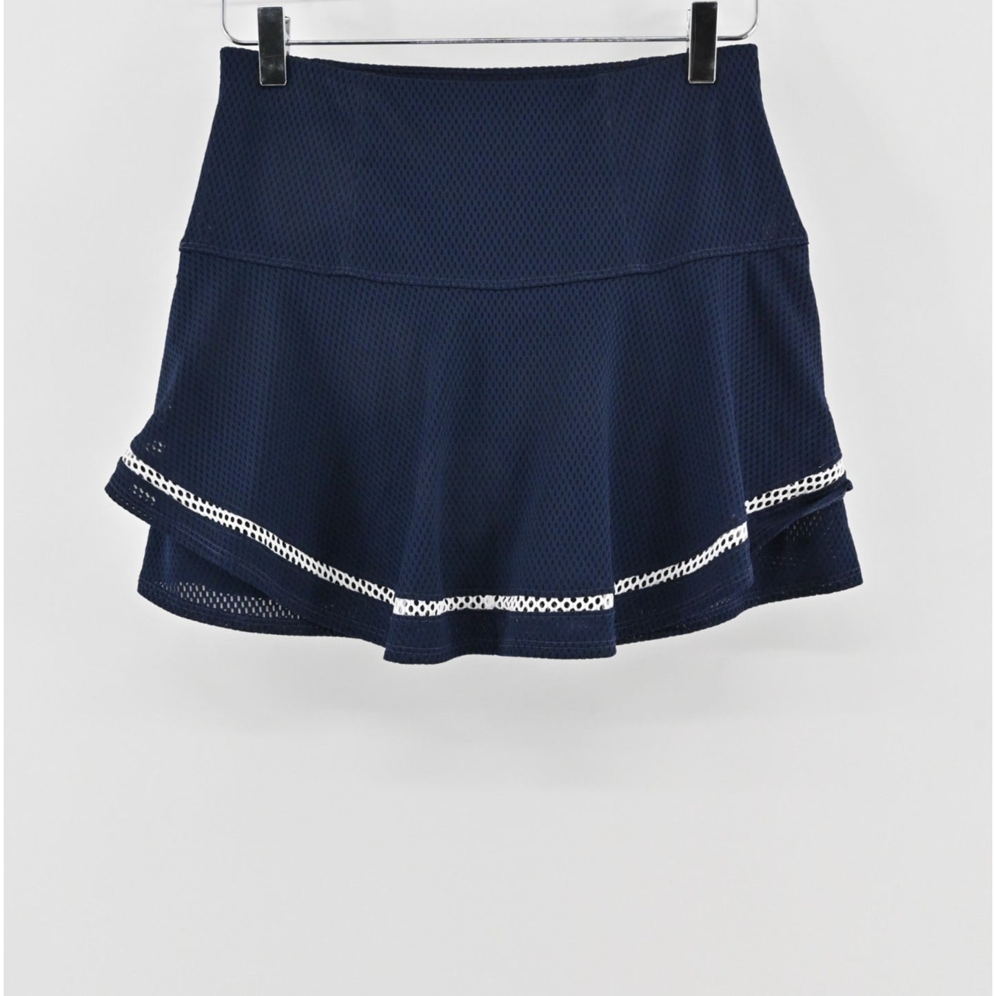 Lucky in Love Tiered Tennis Skort Size S Navy White Golf Athletic Pickle Ball