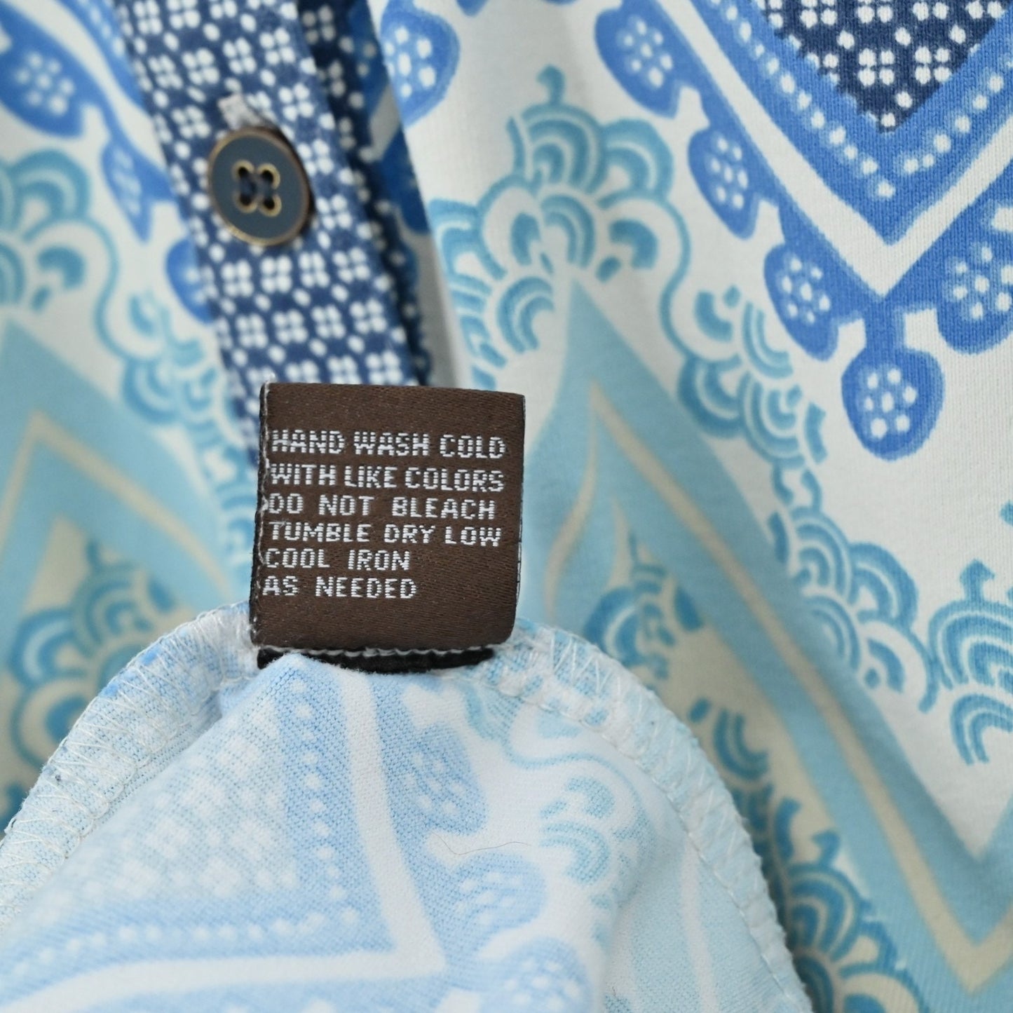 J McLaughlin Womens Blue Catalina Cloth Top Size XS Chevron Blouse Stretch Coast