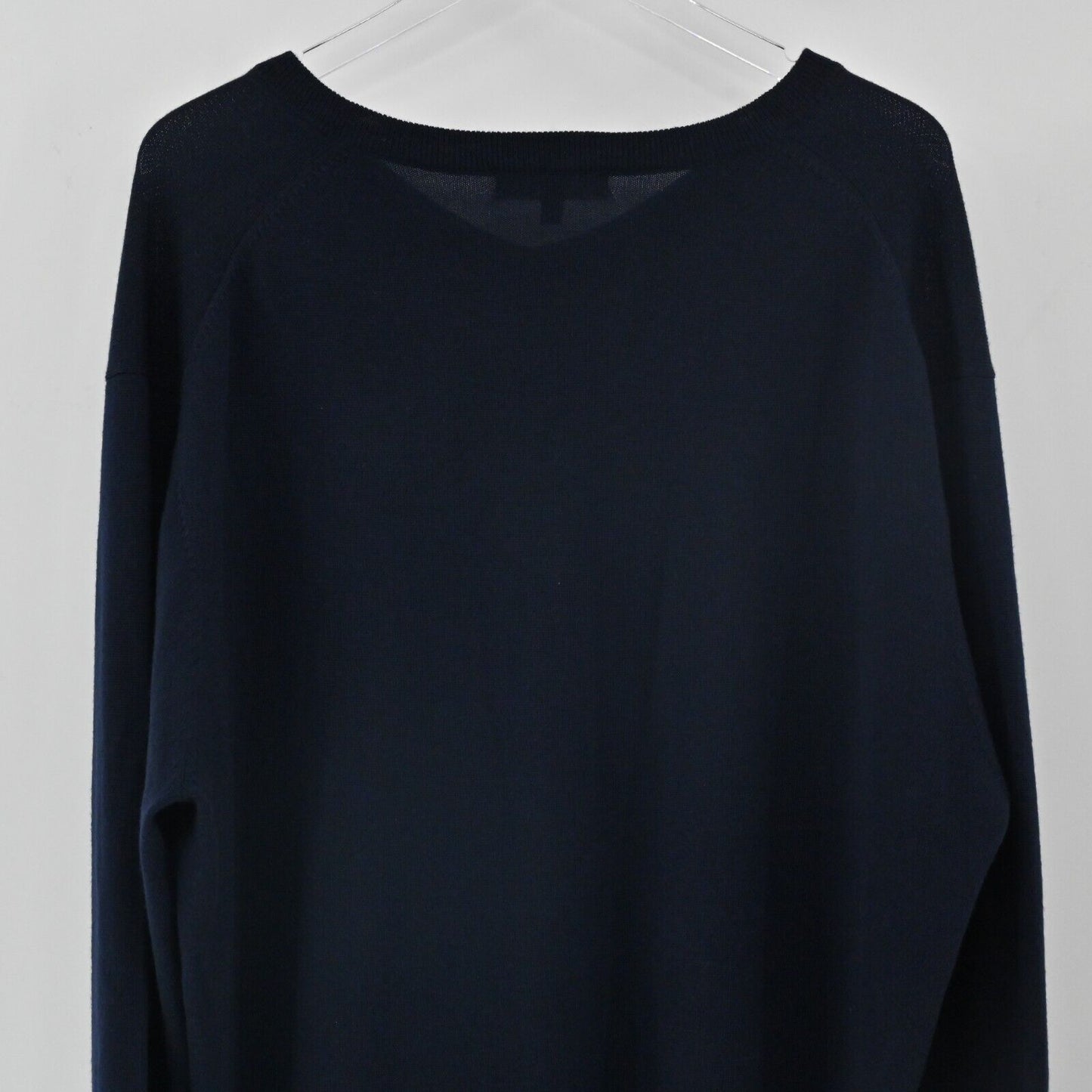 HART SCHAFFNER MARX Sweater Mens Sz 2XB Navy Blue Merino Wool Lightweight VNeck