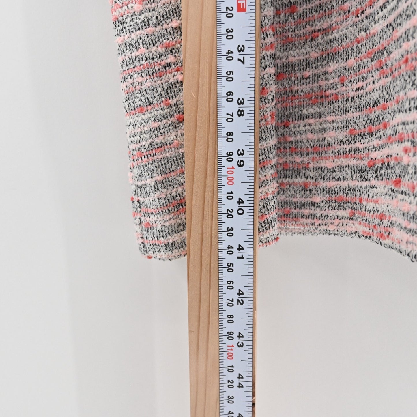 LOFT Dress Size 26 Pink White Textured Tweed Ruffle Sleeve Relaxed Shift NEW