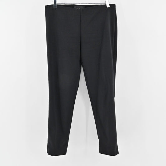 LES COPAINS Pants Womens Size 46 Black Pull On Stretch Slim Straight Leg Office