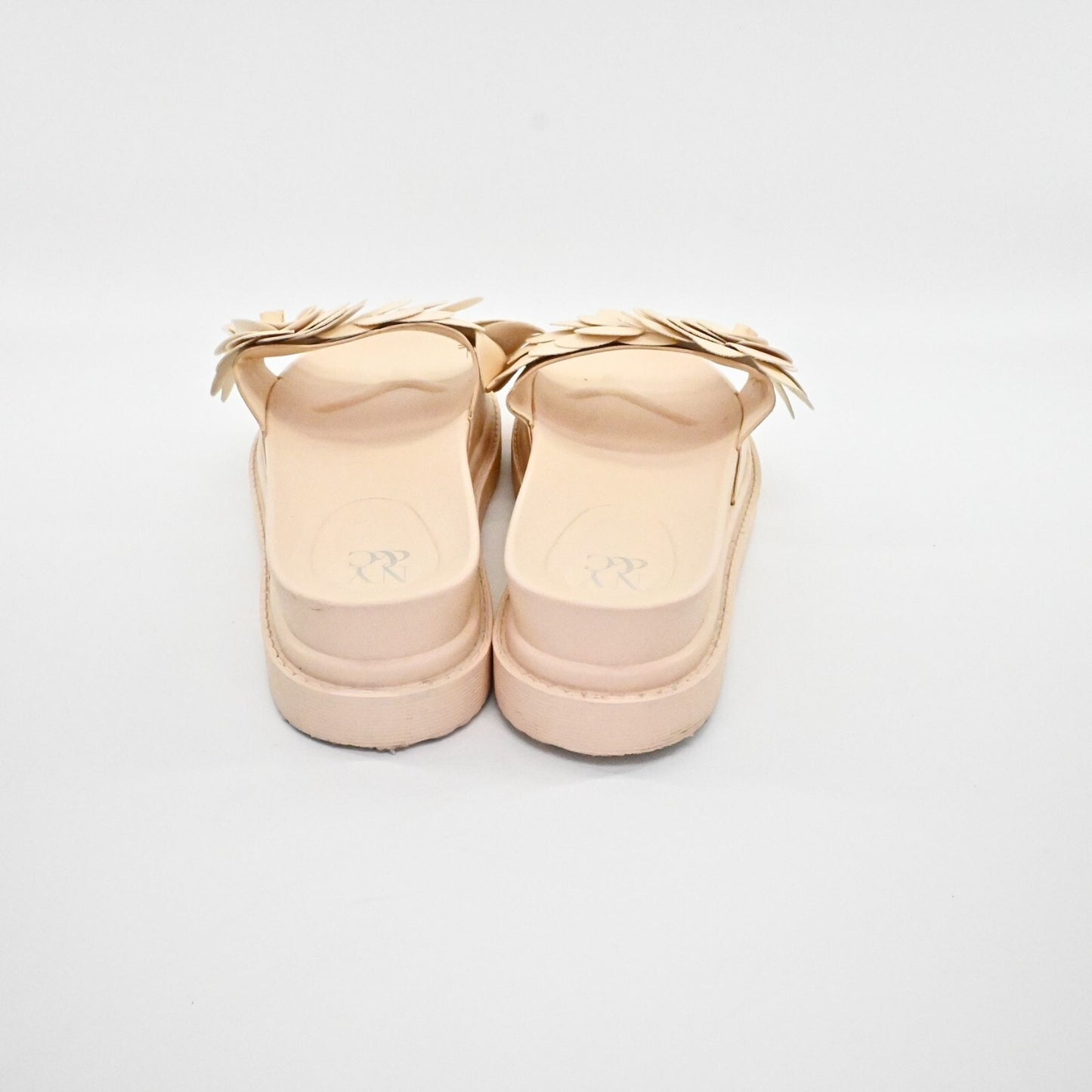 NEW YORK COMPANY Womens Camilia Platform Sandals Size 10 Floral Slides Natural