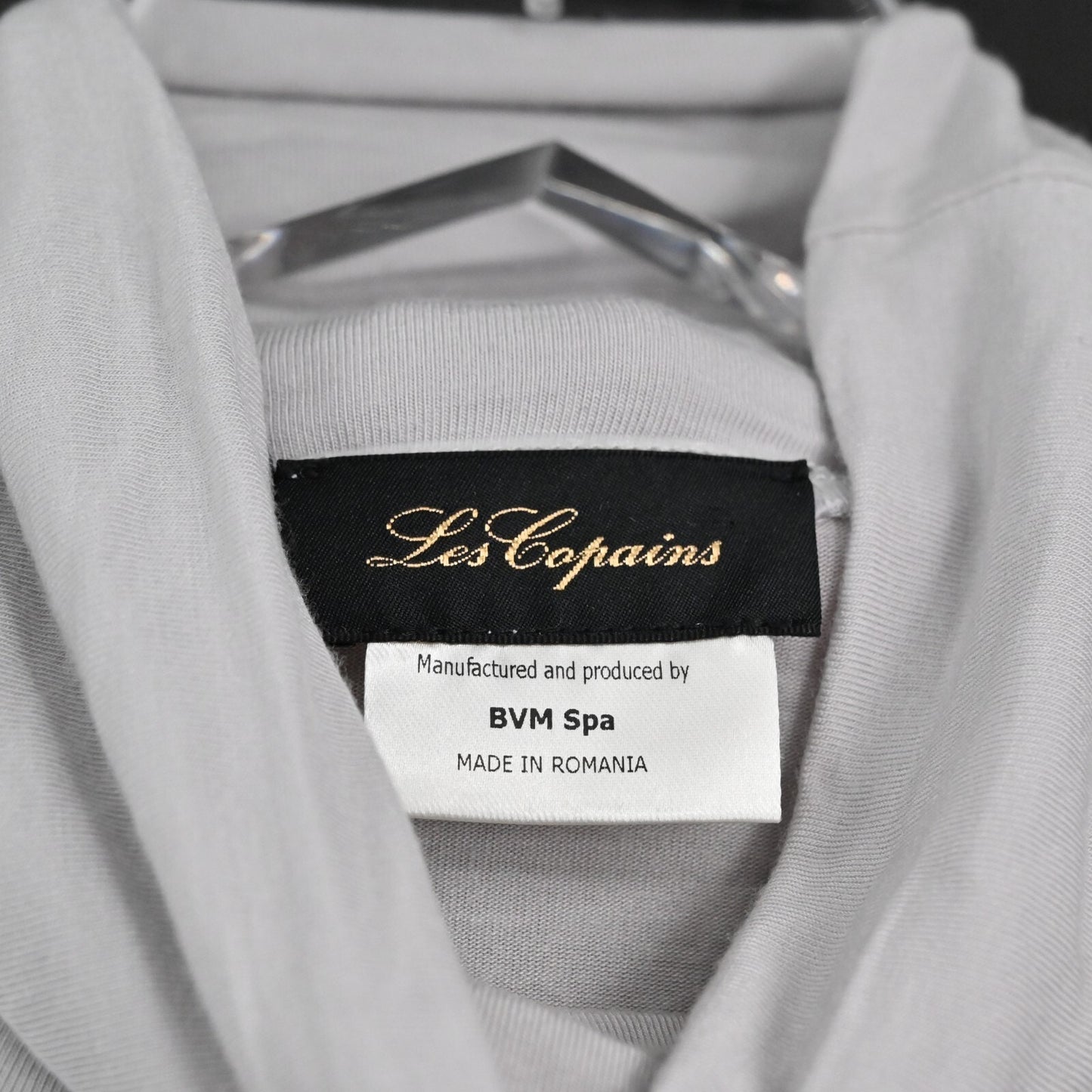 LES COPAINS Top Womens Size 48 Light Gray Stretch Long Sleeve Turtleneck Romamia