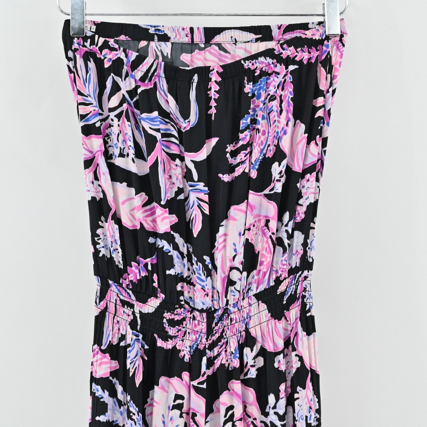 Lilly Pulitzer Pim Floral Jumpsuit Size S Onyx Wild Within Strapless Black Pink