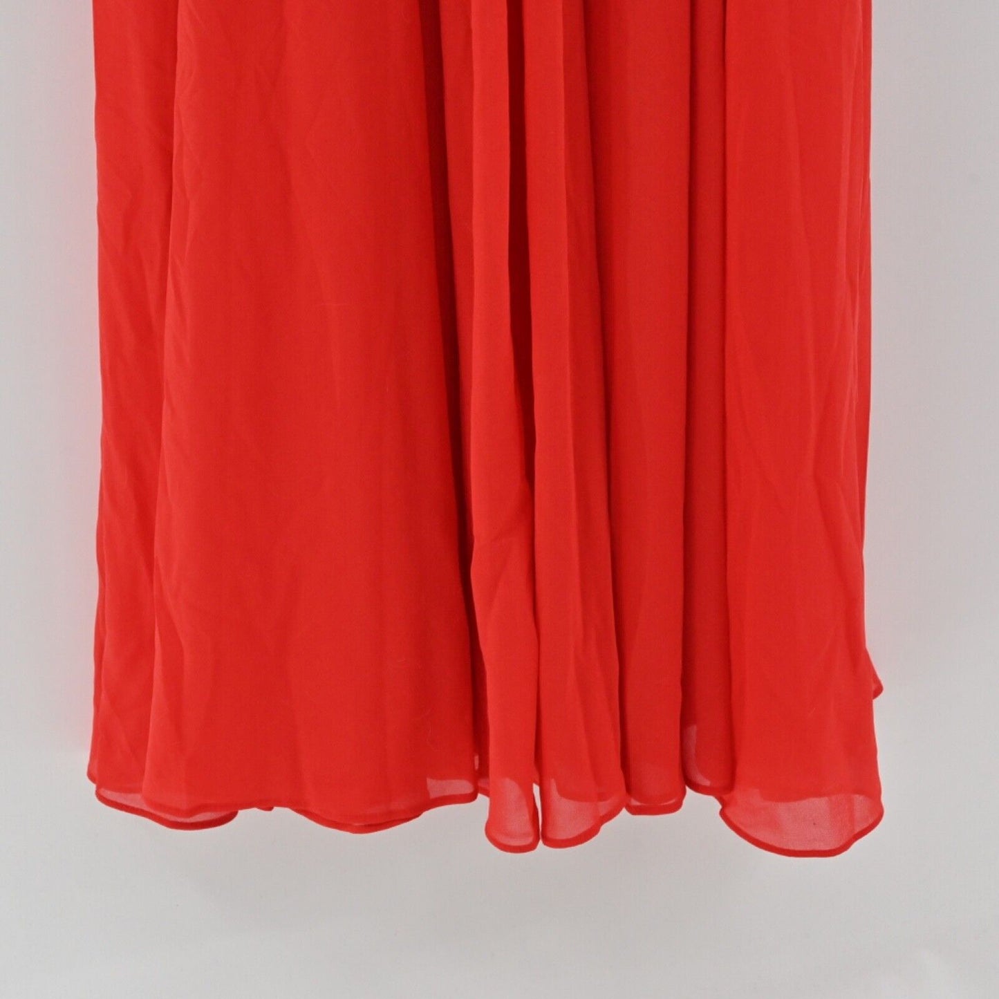 LULUS Dress Womens Size M Red Ruffle VNeck Spaghetti Strap Love Runs High Maxi