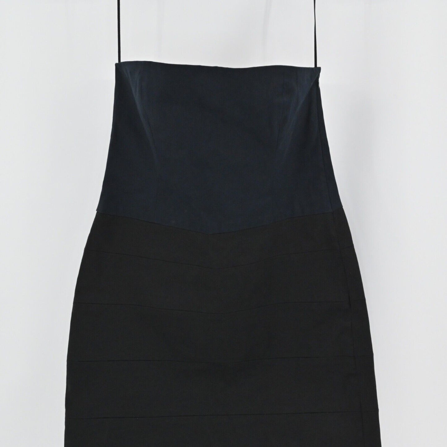 THEORY Dress Womens Size 2 Trela Strapless Mini Cocktail Blue Black Colorblock