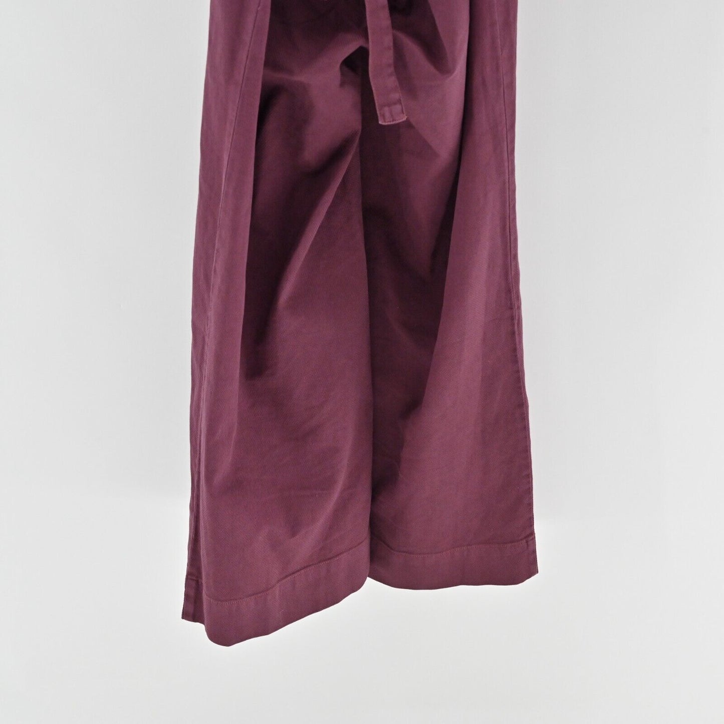 MARINE LAYER Jumpsuit Womens Sz 2 Tess Cabernet Wide Leg Cotton Overalls Maroon