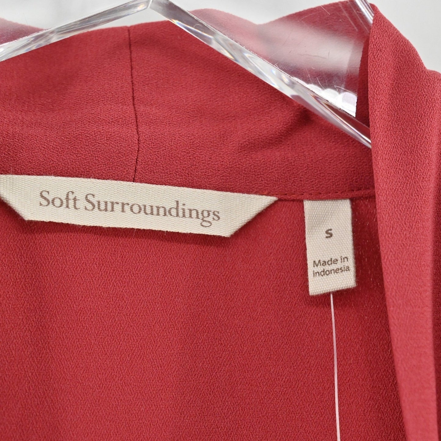 Soft Surroundings Akira Pleated Top Womens Size S Garnet Red Long Sleeve Blouse