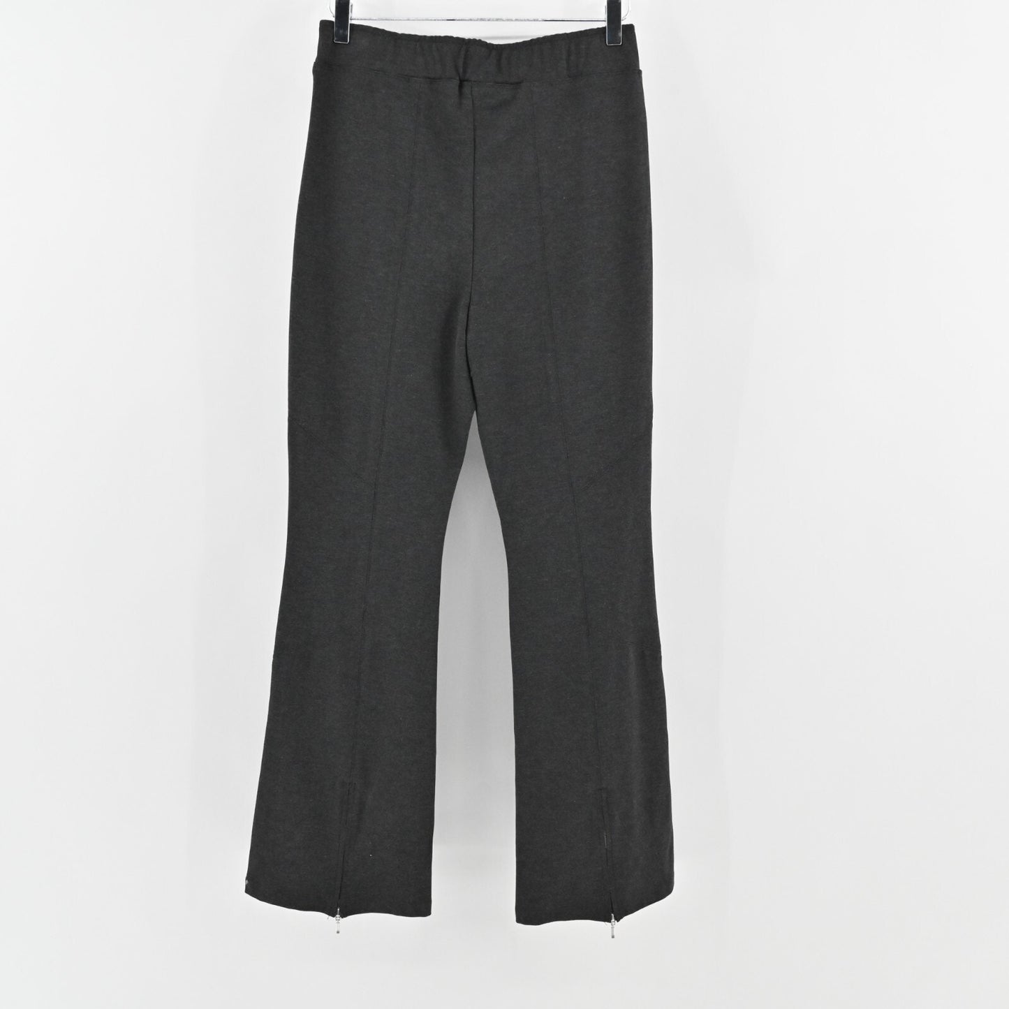 ANTHROPOLOGIE Womens Flare Pants Size M Maeve Gray Zip Pocket Hem Pull On Office