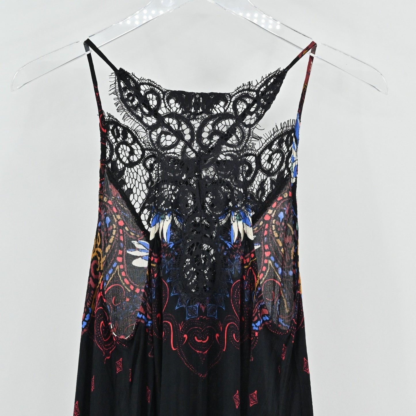 Free People Whos Sorry Now Slip Dress S Lace Trim Floral Print Mini Intimately