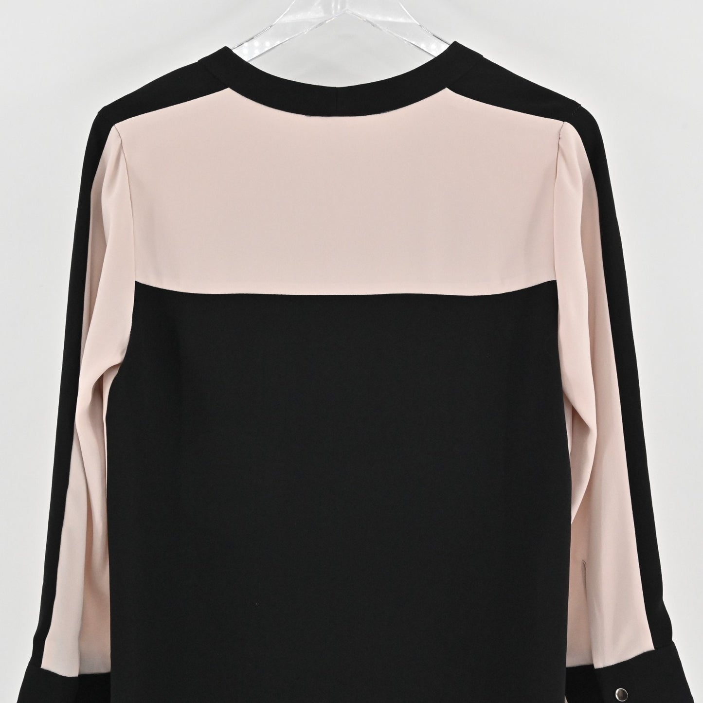 BCBGMaxazria Color Block Shift Dress Size XS Black Blush Pink Office Capsule