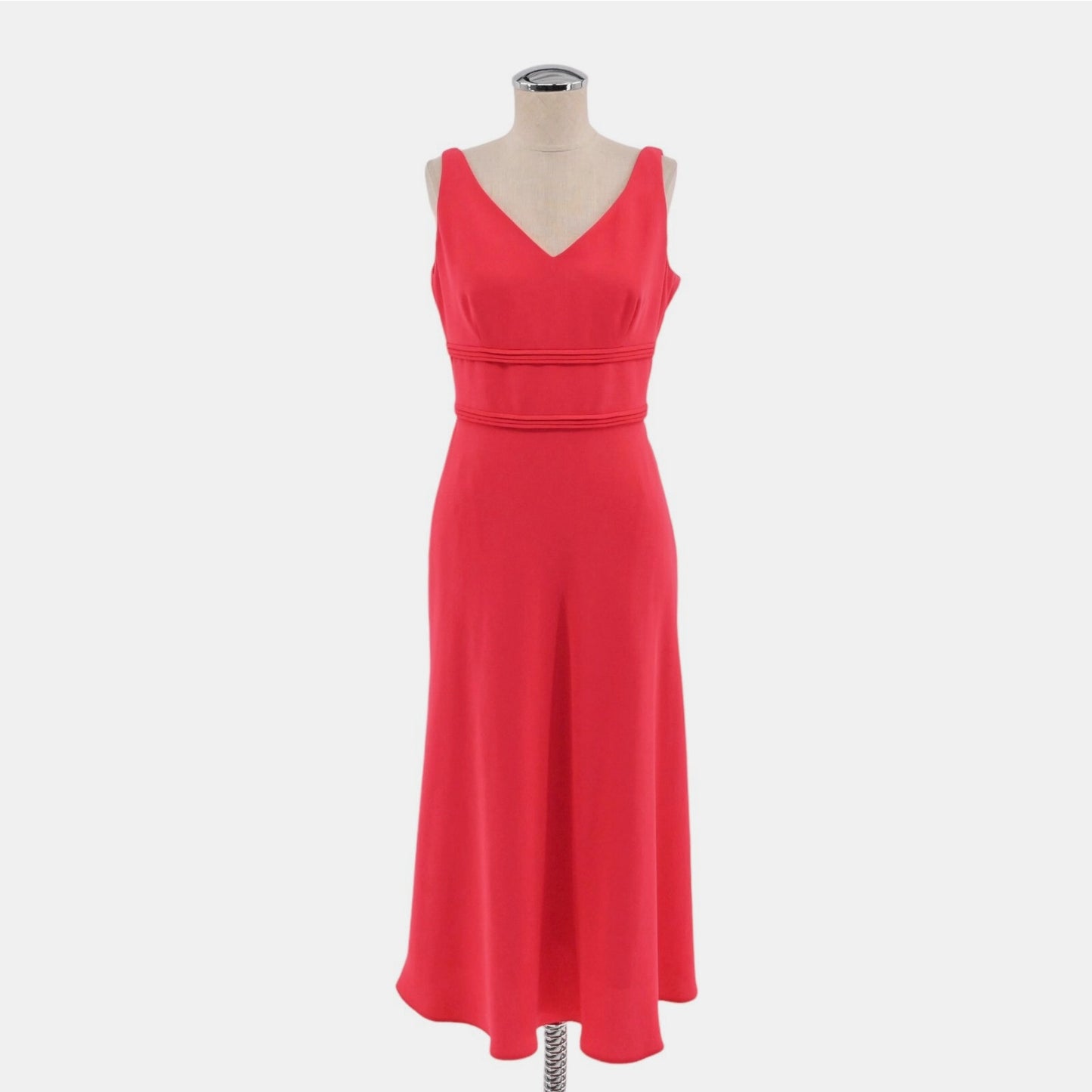 Vtg EVAN PICONE Womens Red Dress Size 4 Empire Waist Wedding Guest Elegant 90s