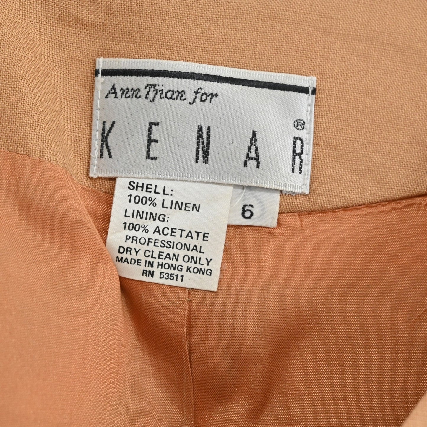 Vtg Womens Linen Blazer Size 6 Quiet Luxury Button Career Ann Tjian for Kenar