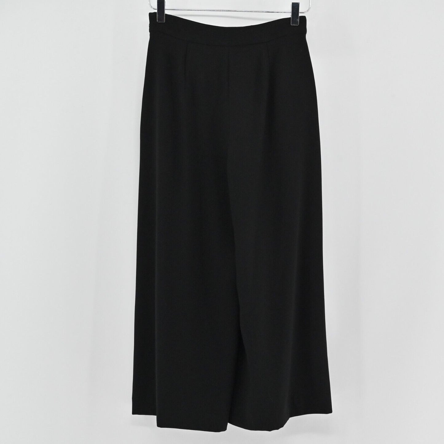 ZARA Pants Womens Size XS Black Wide Leg Flowing Pleated High Waisted Cropped