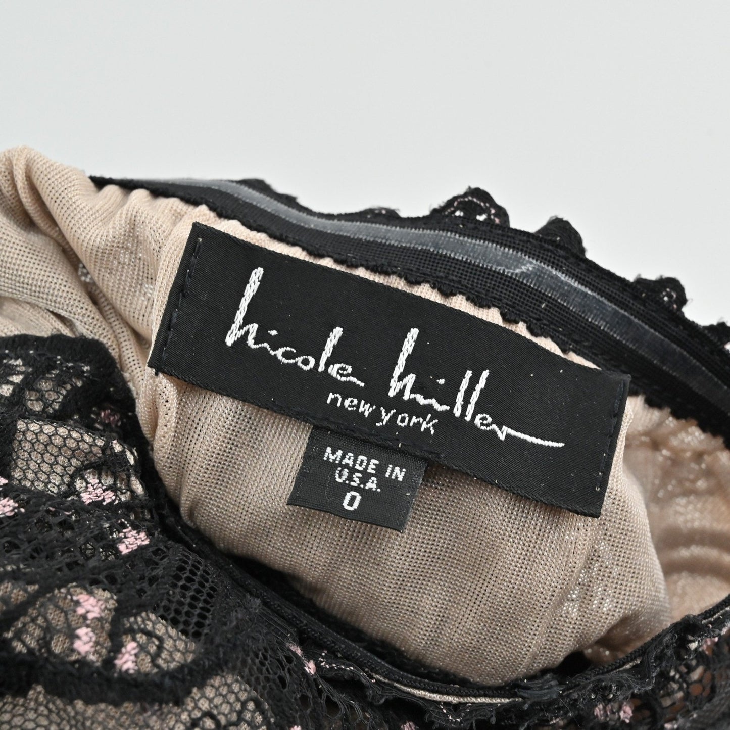 Vtg Y2k Nicole Miller Lace Dress Size 0 Whimsygoth Dark Romantic Black Halter