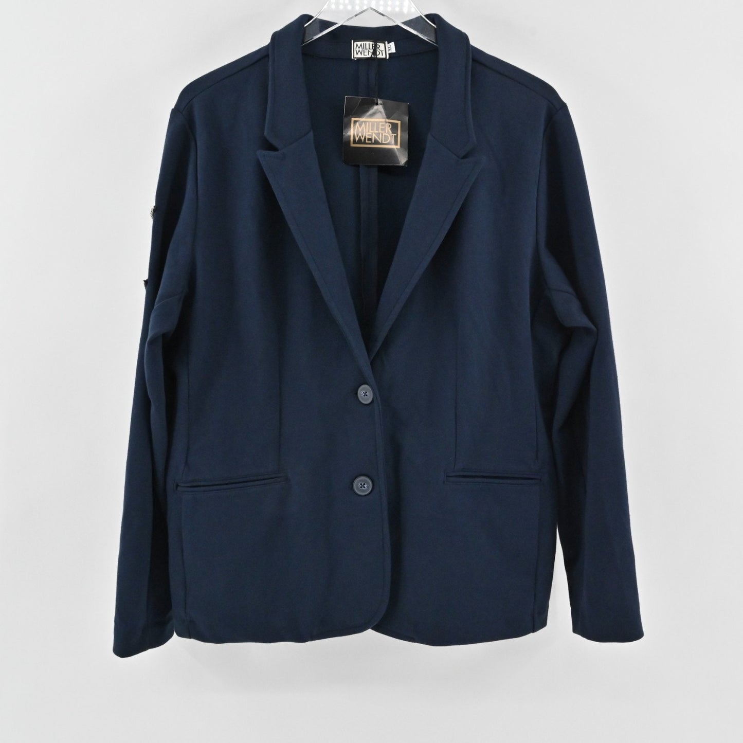 Miller Wendt Womens Navy Sloane Blazer Size XL Star Tennis Club Patch Jacket NEW