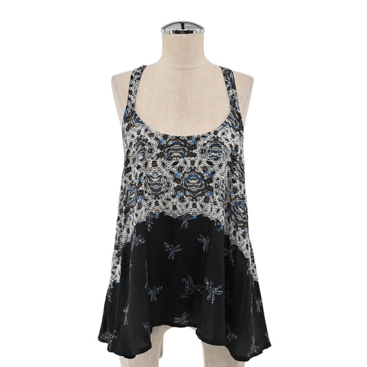 FREE PEOPLE Top Womens Size S Intimately Boho Floral Print Criss Cross Back Tank